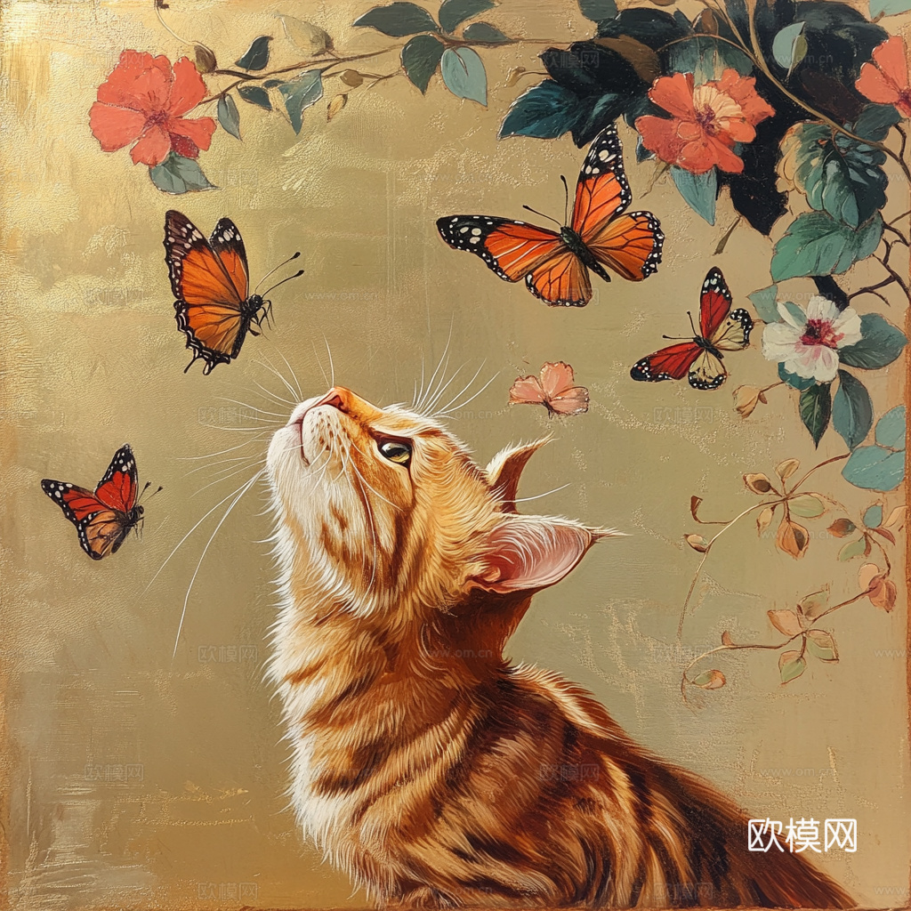 手绘动物装饰画