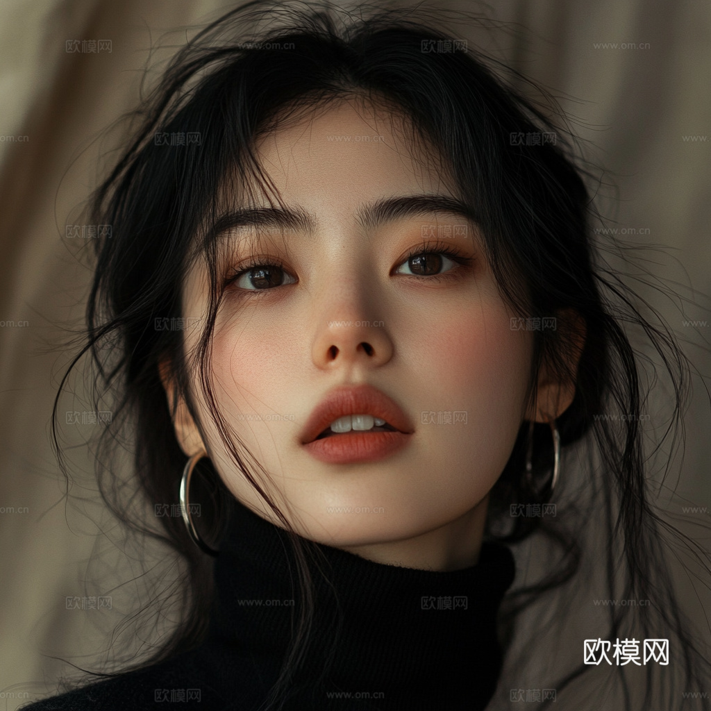 美女人物肖像挂画装饰画下载（渲染图2）