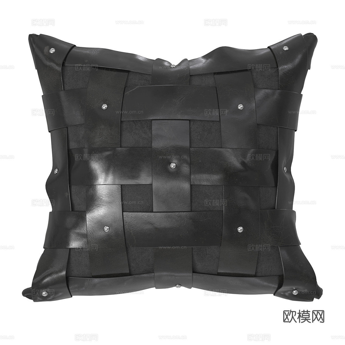 现代意式皮革抱枕3d模型
