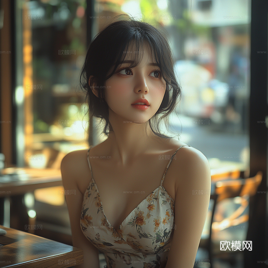 美女人物肖像挂画装饰画下载（渲染图5）