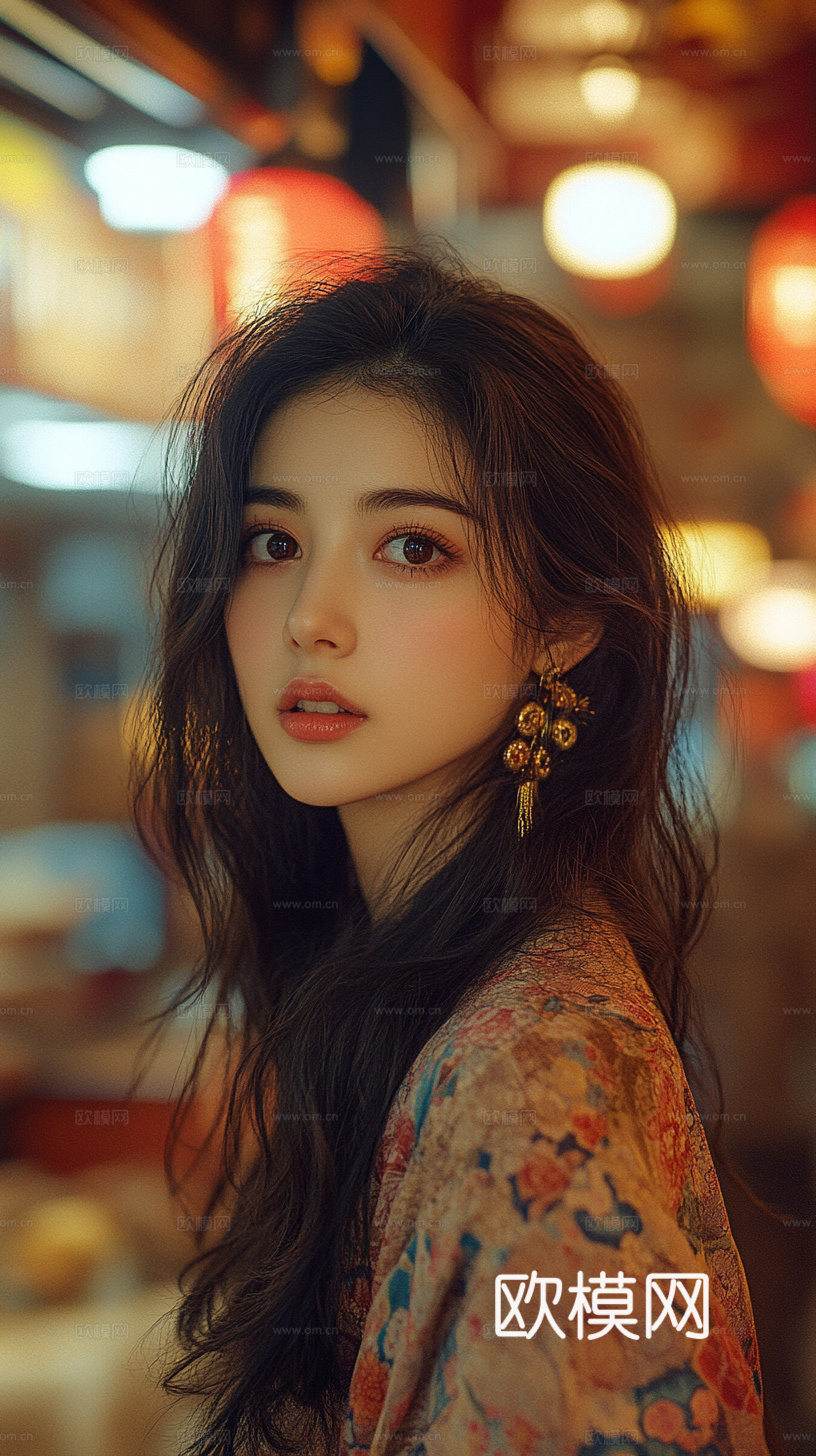 美女人物肖像挂画装饰画