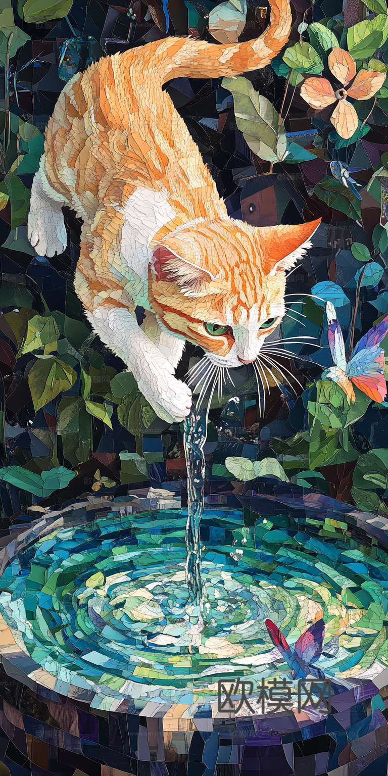 手绘动物装饰画
