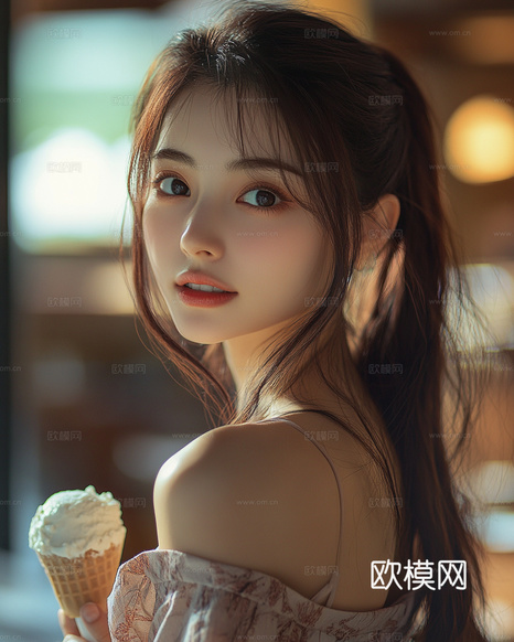 美女人物肖像挂画装饰画下载(渲染图3)