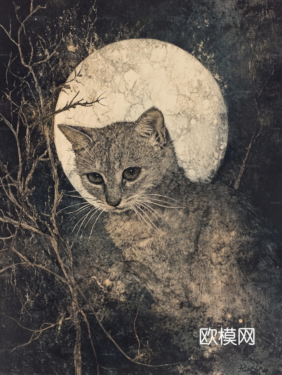 手绘动物装饰画