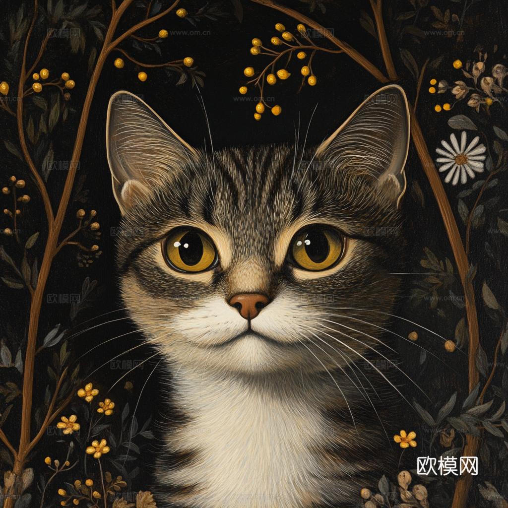 手绘动物装饰画