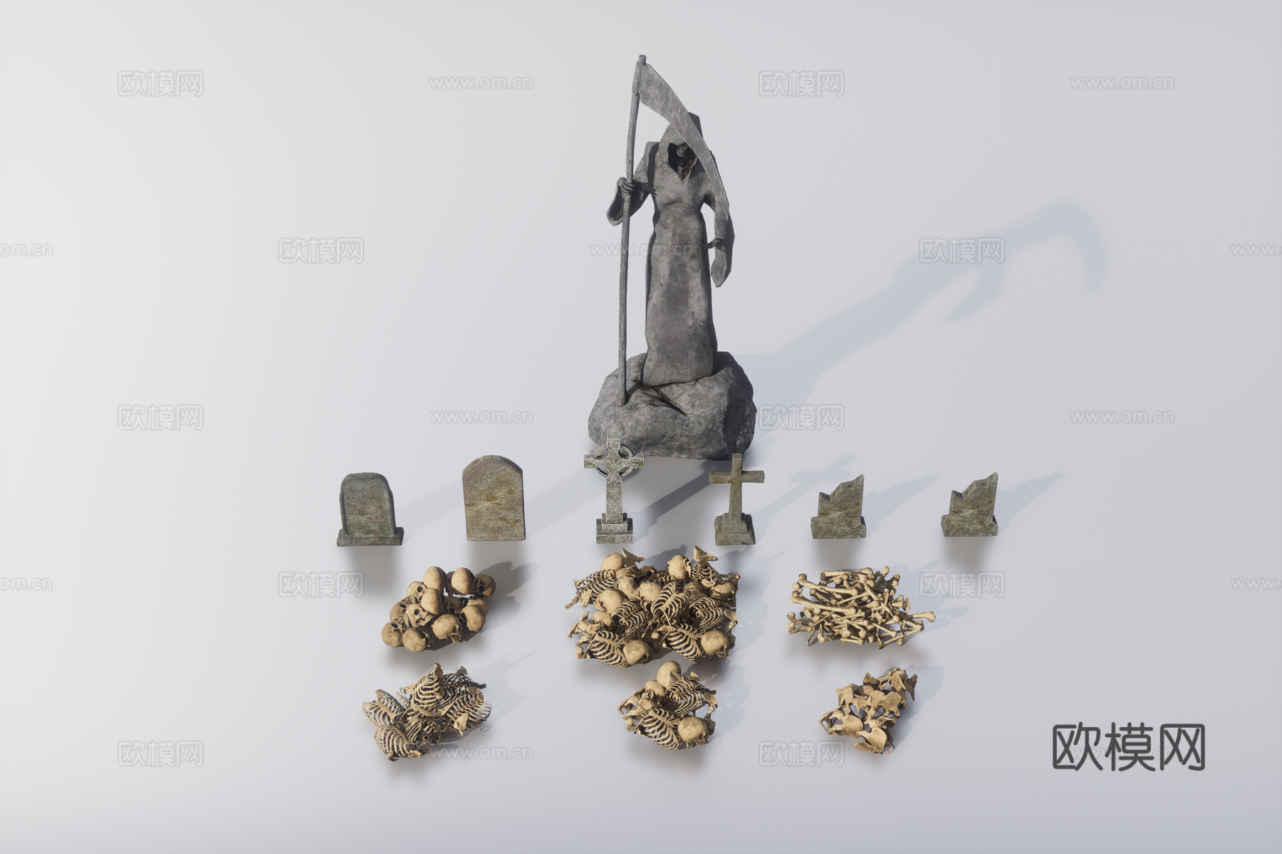 墓地物品3d模型