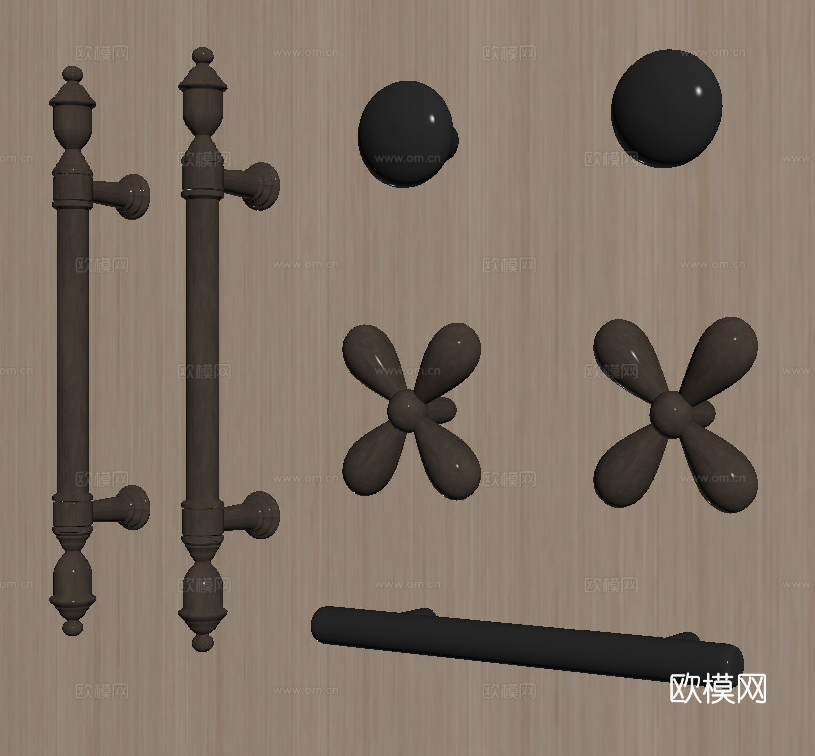 柜门拉手 抽屉拉手 把手su模型