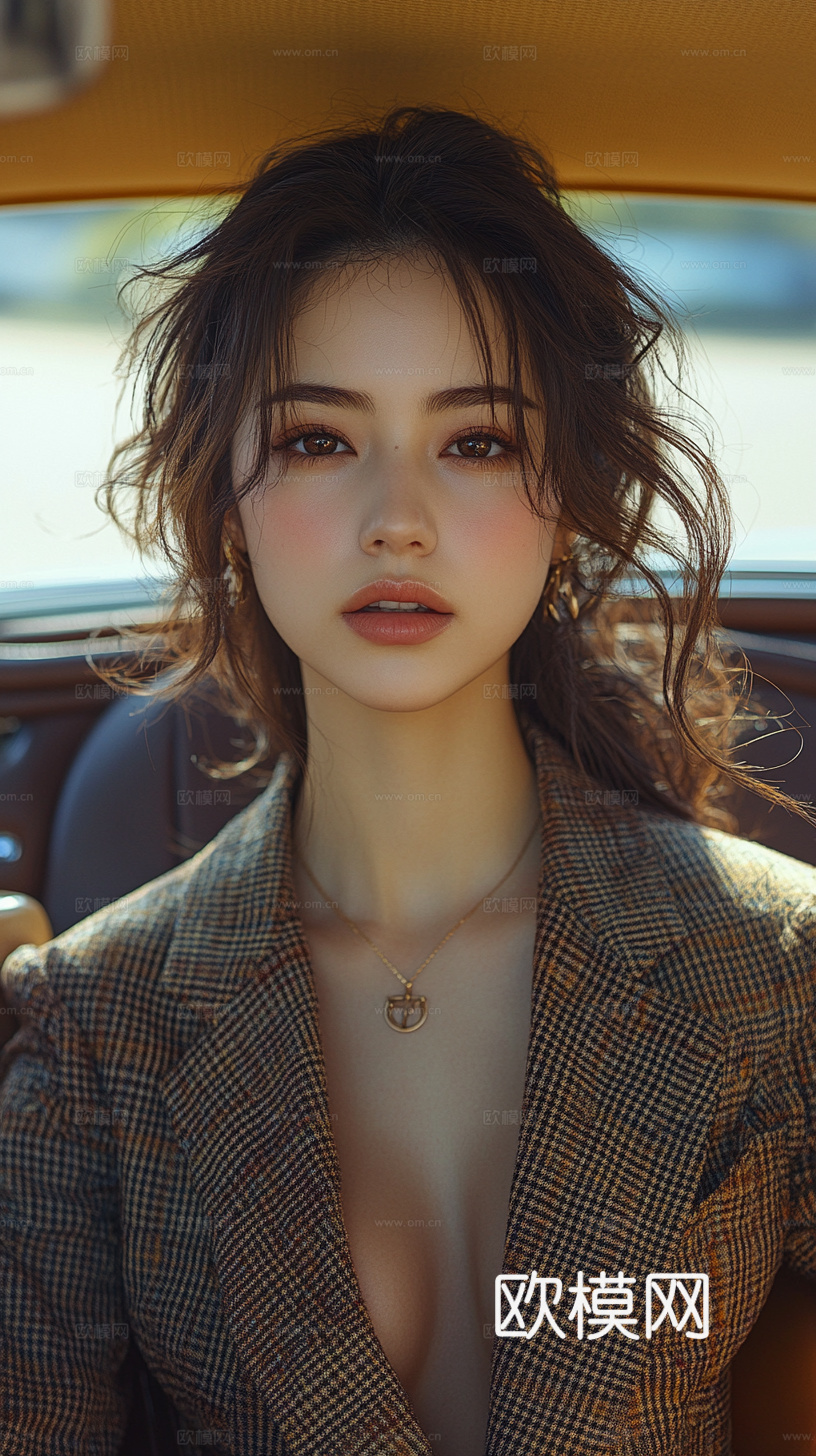 美女人物肖像挂画装饰画下载（渲染图1）