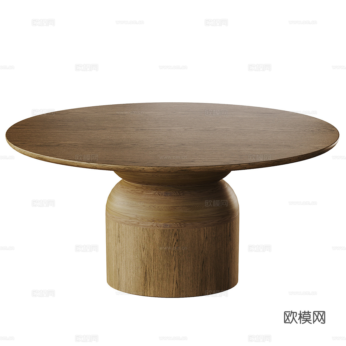 现代意式实木圆餐桌3d模型