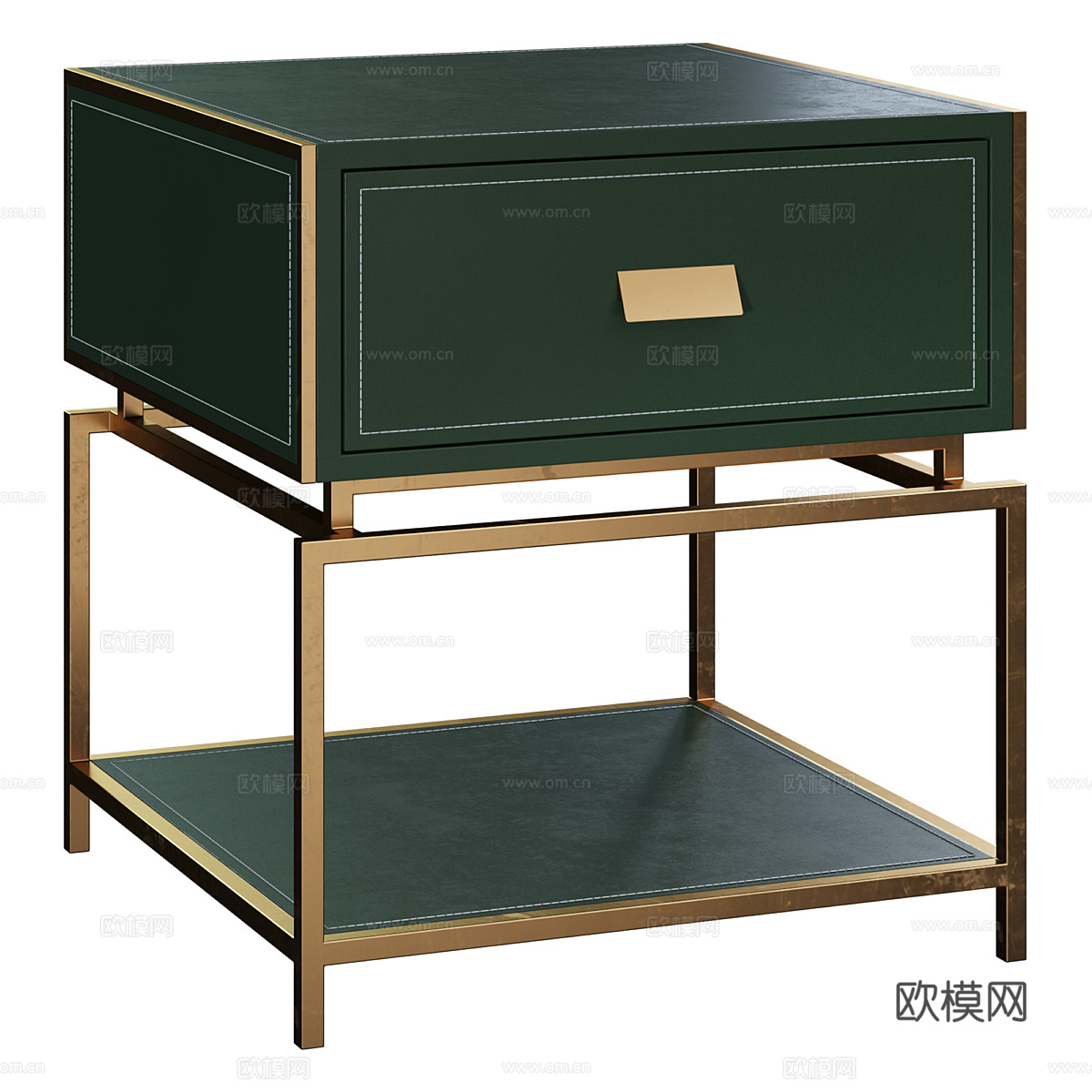 新中式轻奢床头柜3d模型