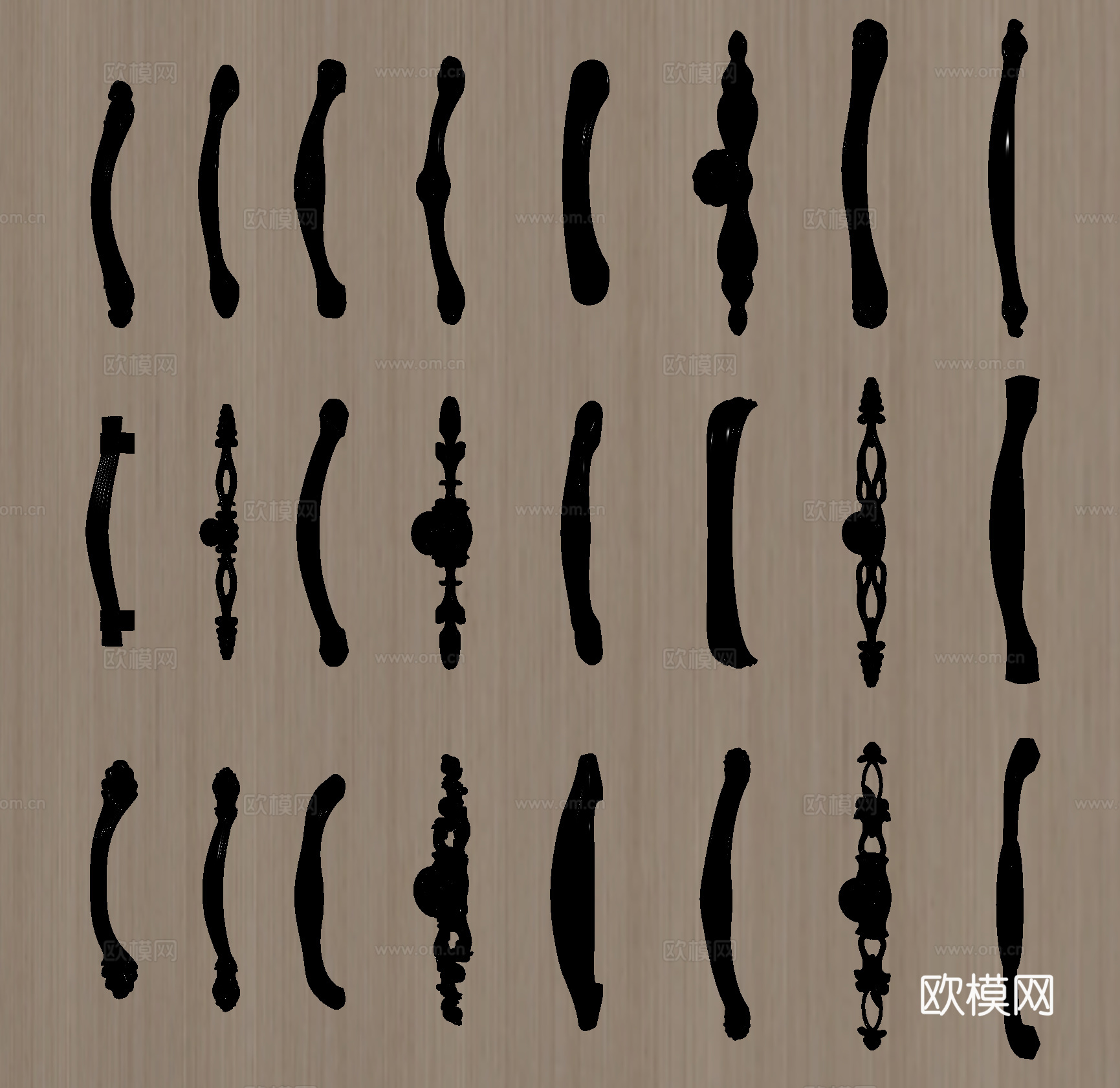 门把手 柜门拉手 抽屉拉手su模型