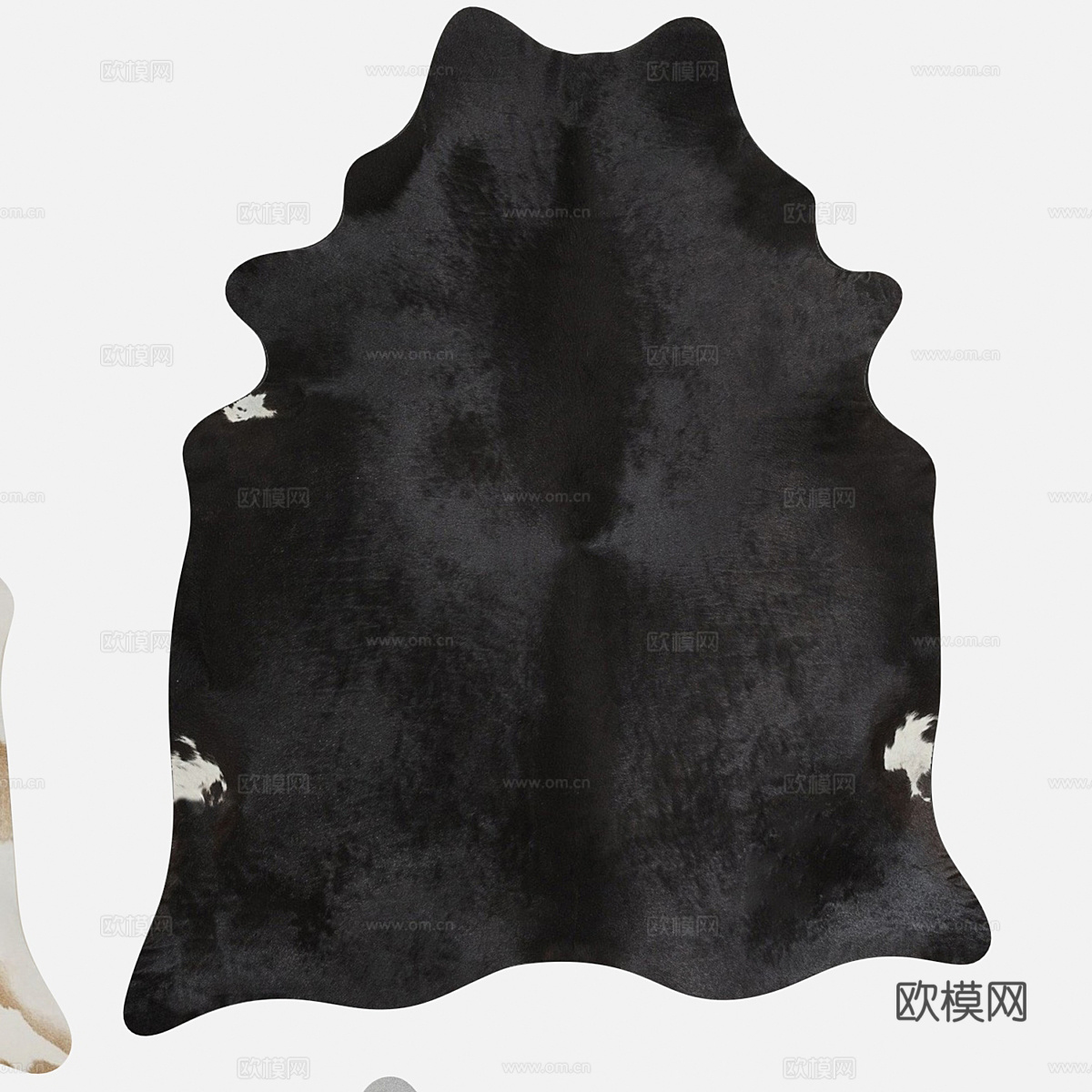 现代牛皮地毯 皮草地毯3d模型