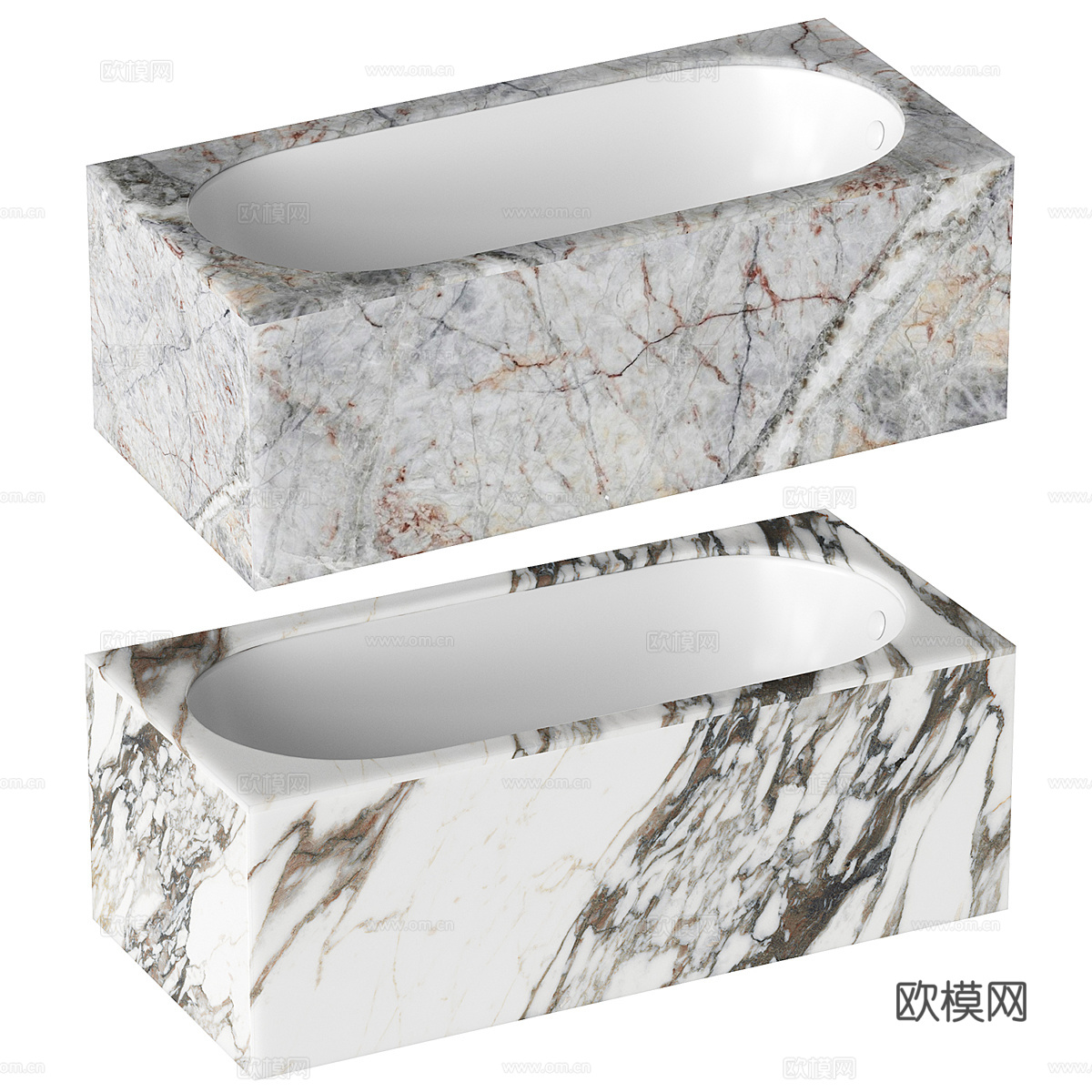 现代意式石材浴缸3d模型