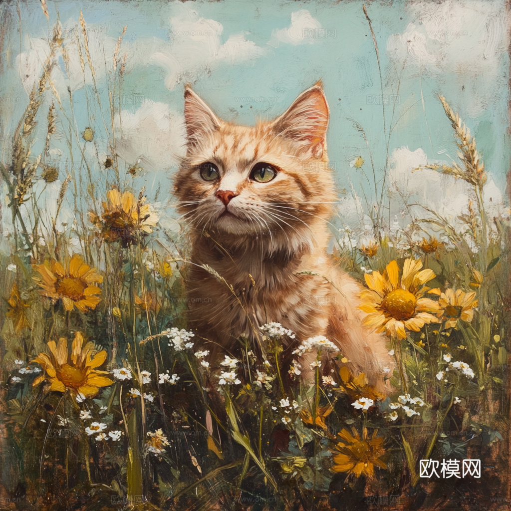 手绘动物装饰画
