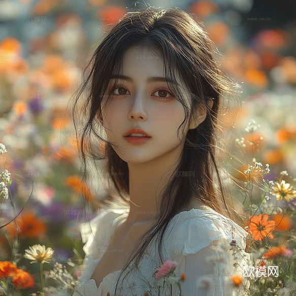 美女人物肖像挂画装饰画下载(渲染图3)