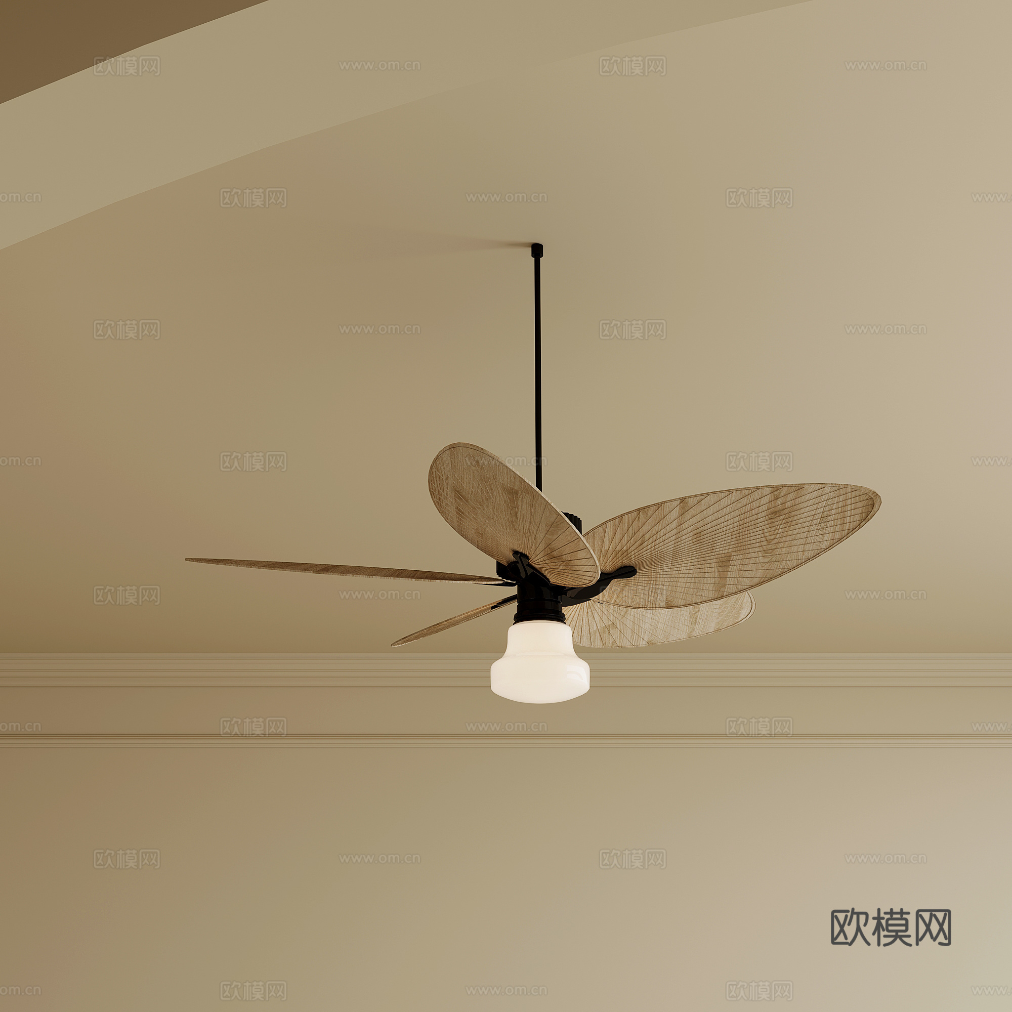 风扇灯 诧寂风风扇吊灯 艺术吊灯3d模型