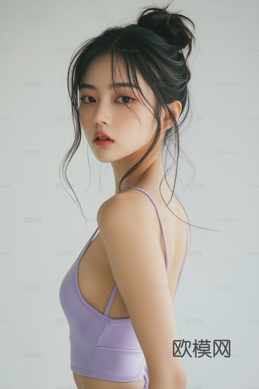 美女人物肖像挂画装饰画下载（渲染图8）