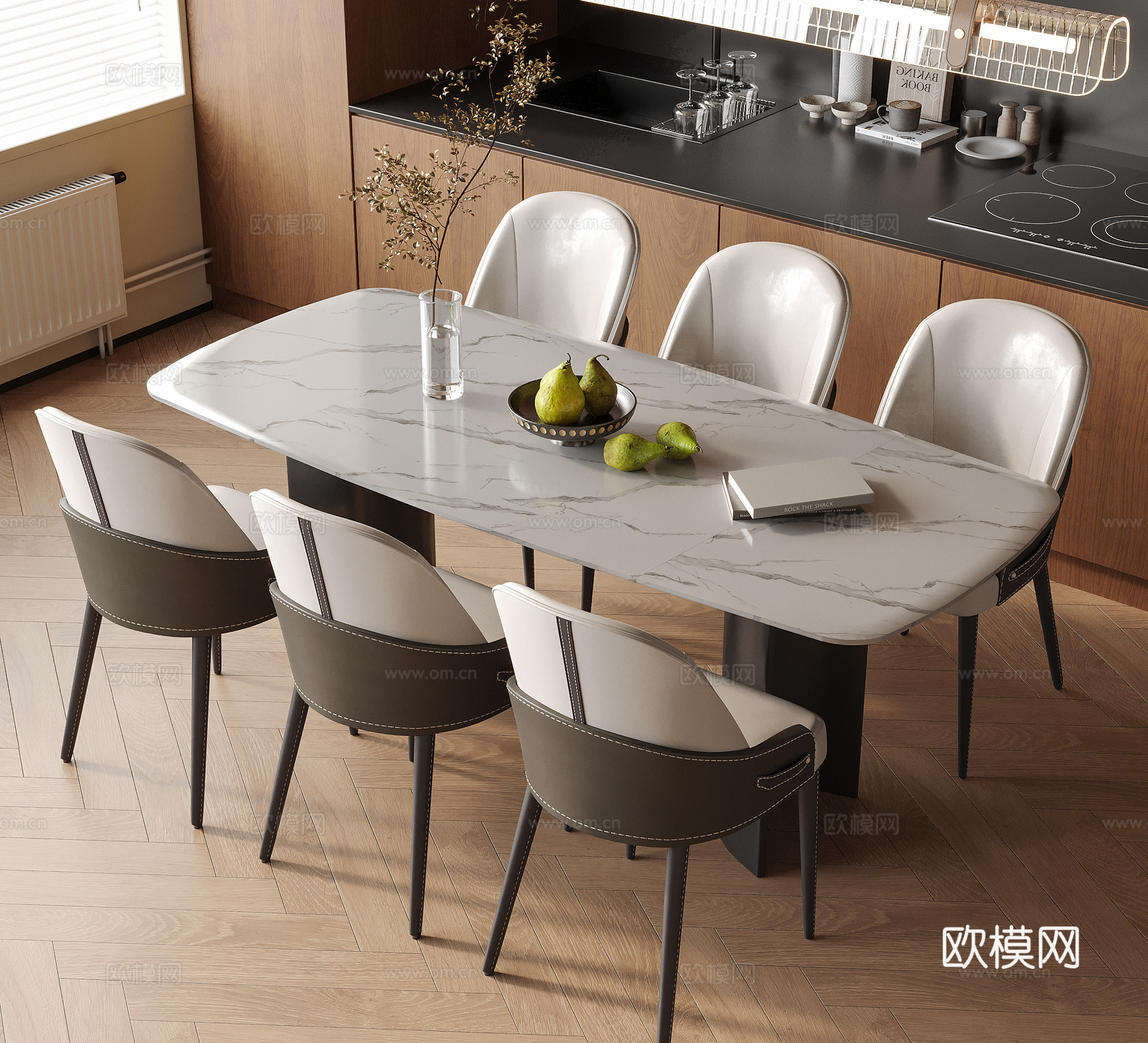 现代餐桌椅 餐椅 单椅3d模型
