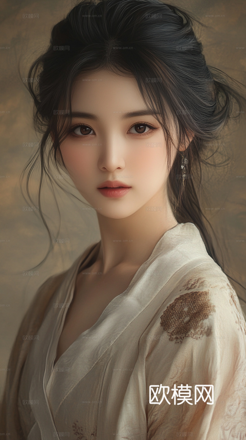 美女人物肖像挂画装饰画