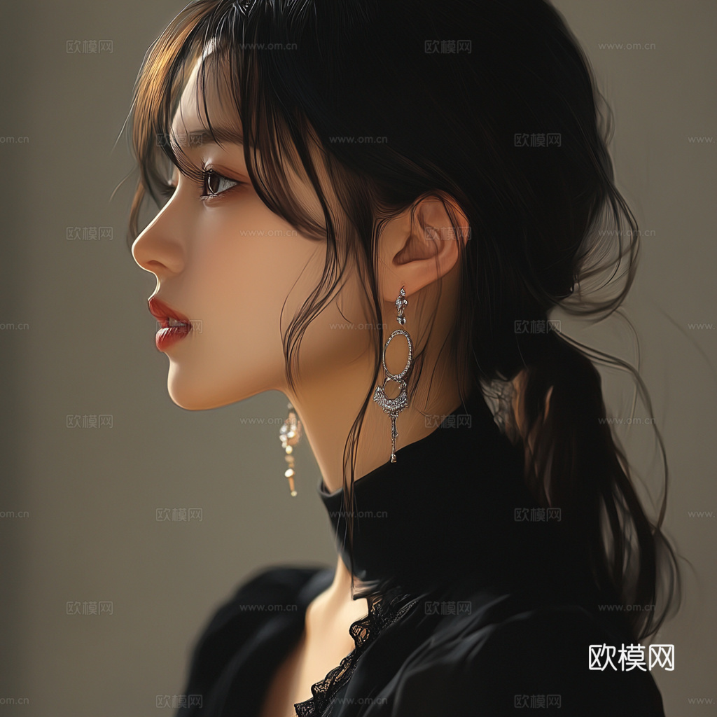 美女人物肖像挂画装饰画