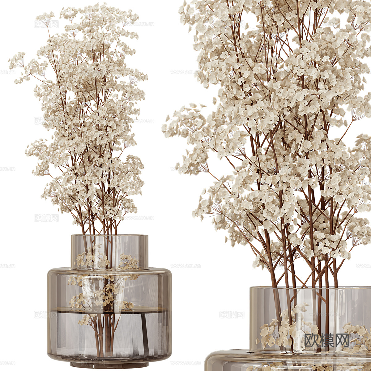现代意式轻奢花瓶花艺3d模型