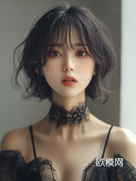 美女人物肖像挂画装饰画下载(渲染图3)