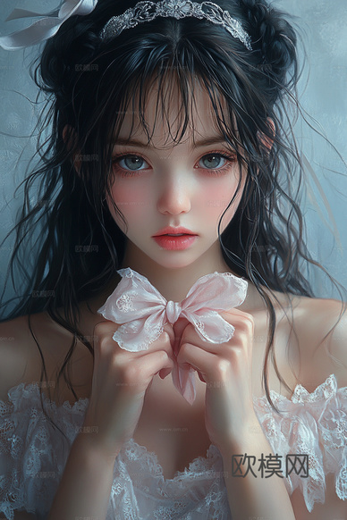 美女人物肖像挂画装饰画下载(渲染图8)
