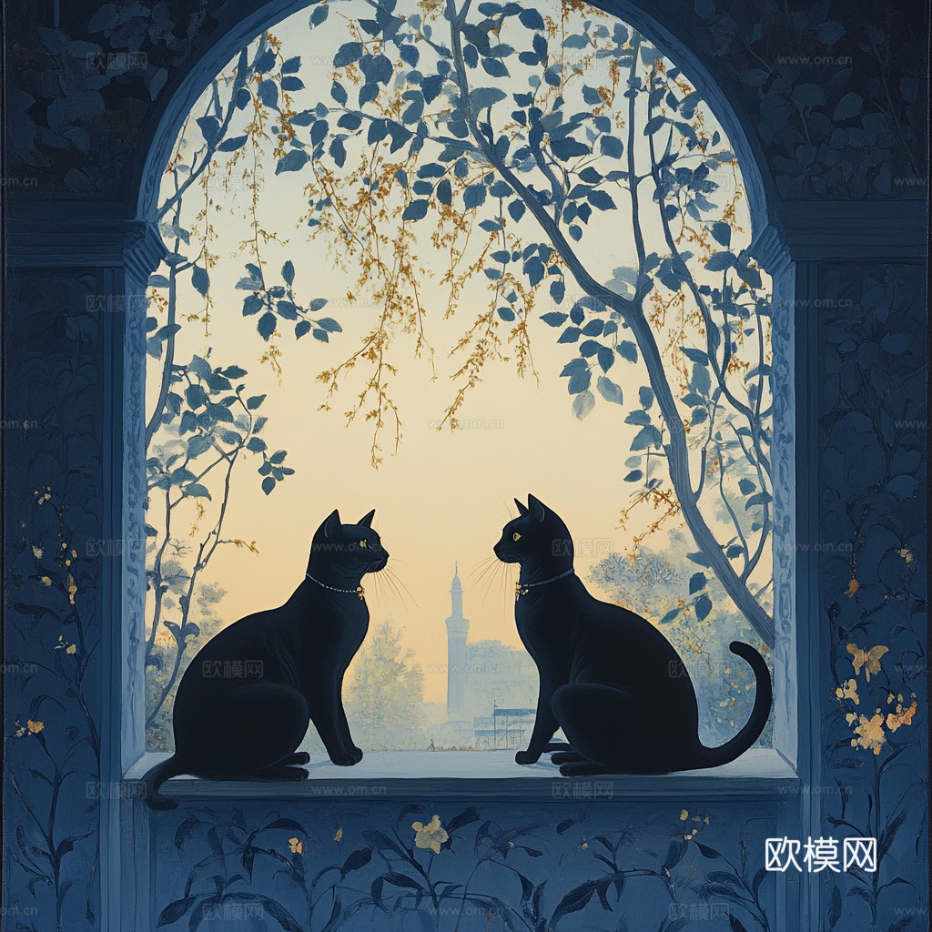 手绘动物装饰画