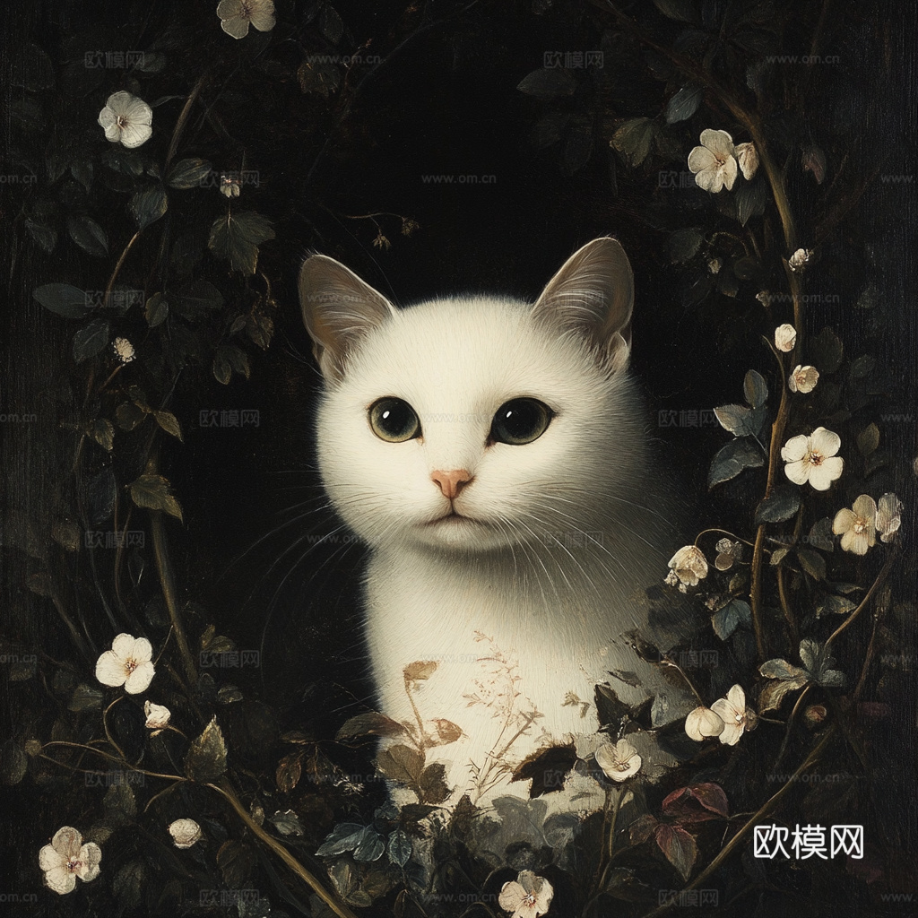 手绘动物装饰画