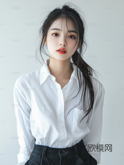 美女人物肖像掛畫裝飾畫下載(渲染圖1)