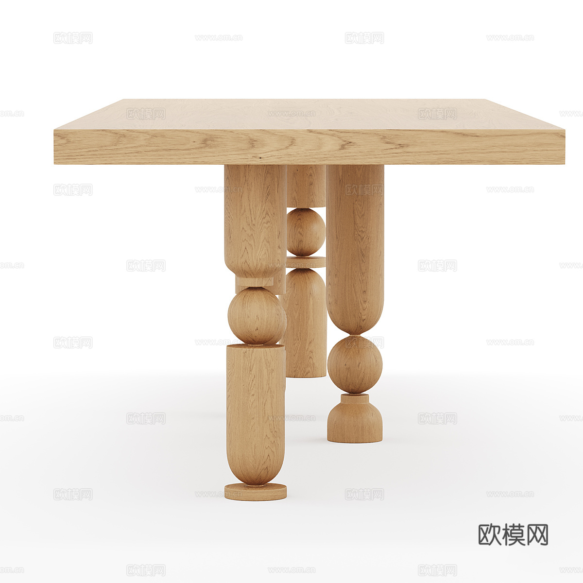 新中式侘寂实木餐桌3d模型3d模型