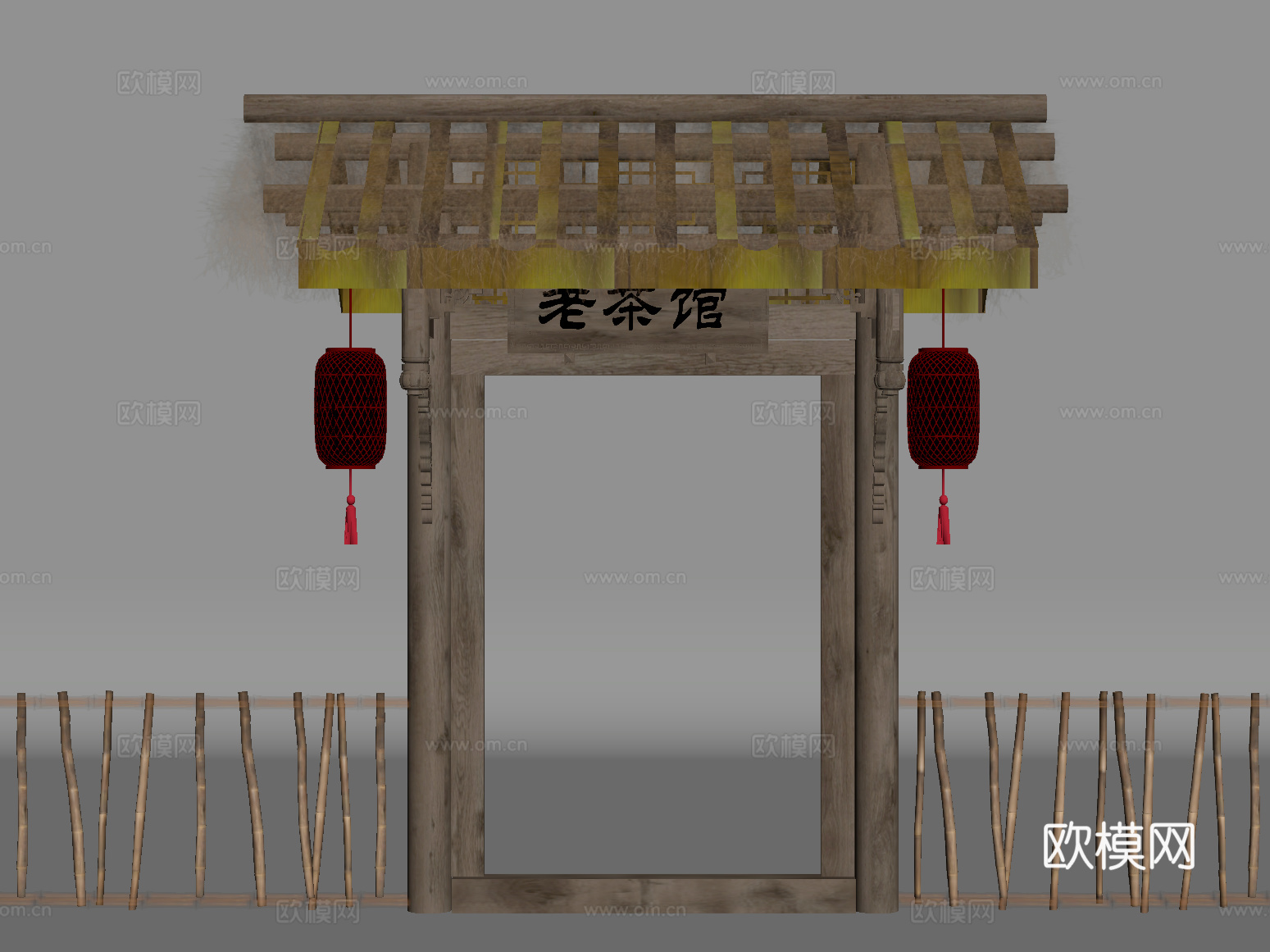 新中式屋檐 门头su模型