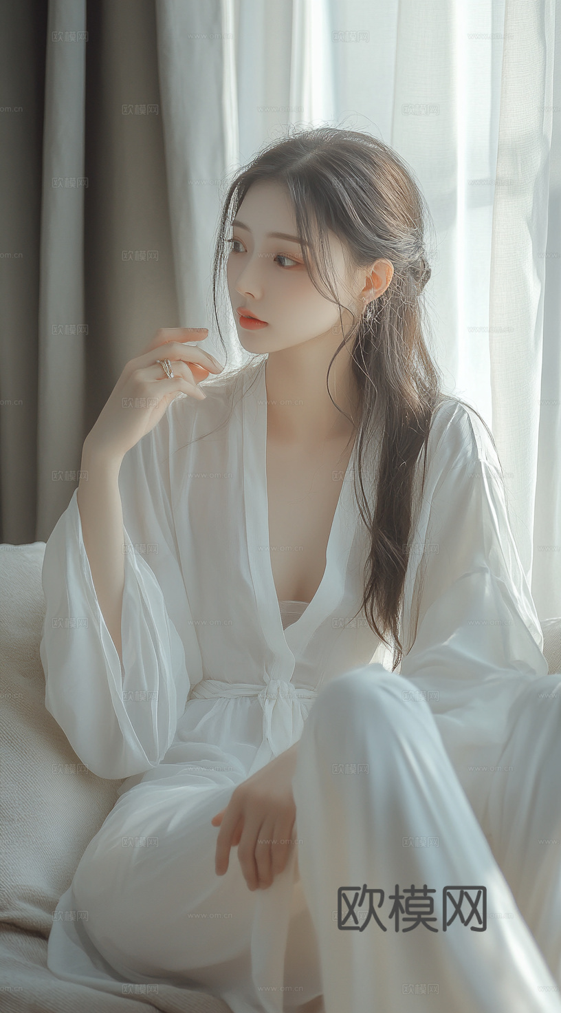 美女人物肖像挂画装饰画
