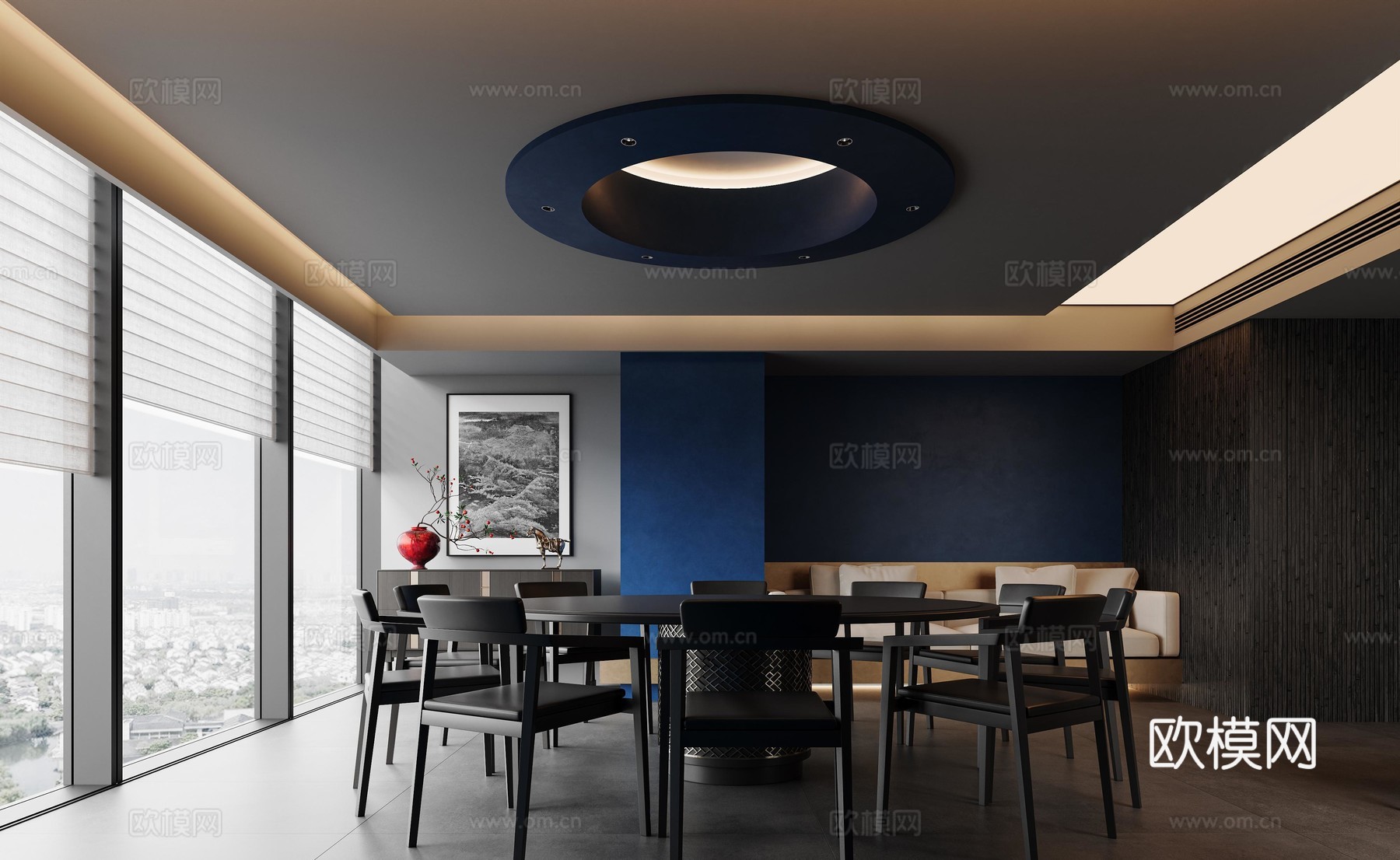 新中式中式包厢 餐厅包厢 会所包厢 酒店3d模型