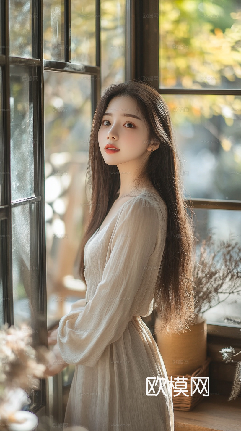 美女人物肖像挂画装饰画下载（渲染图3）