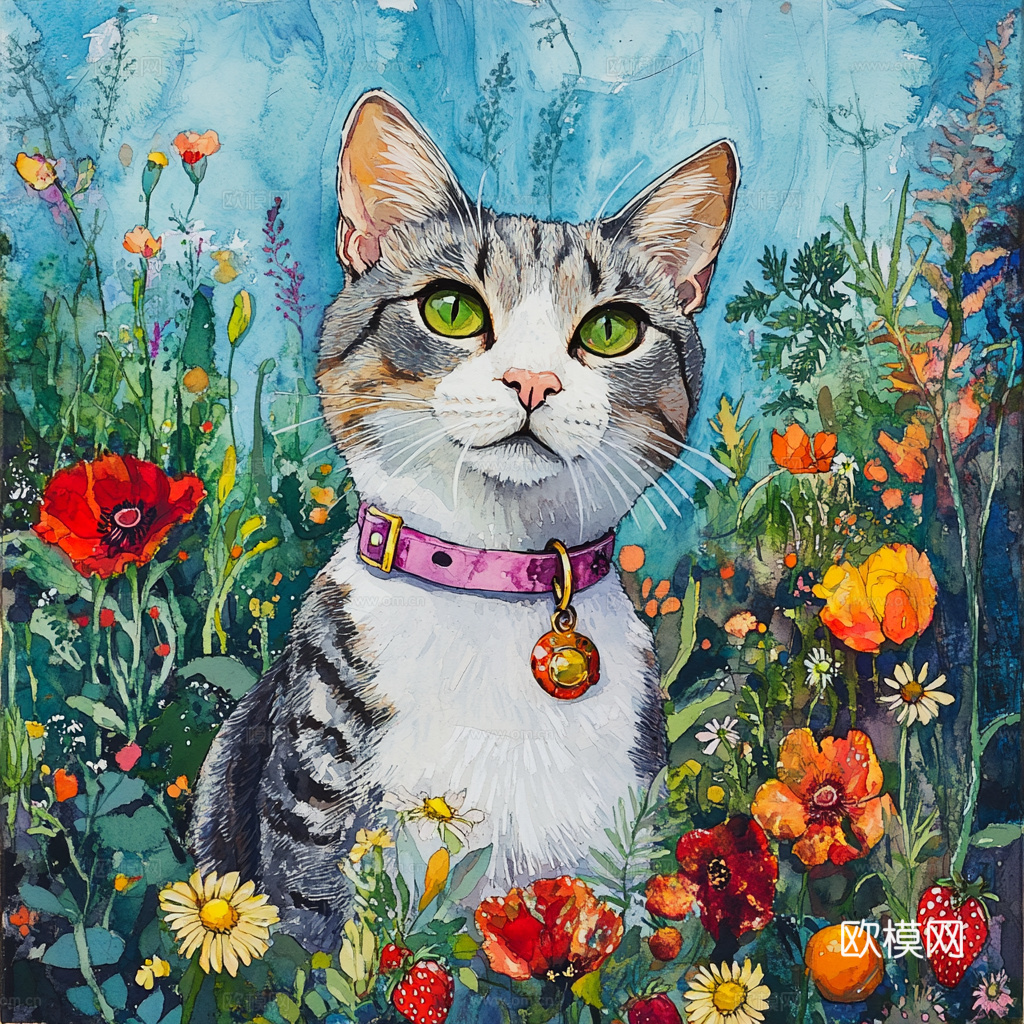 手绘动物装饰画
