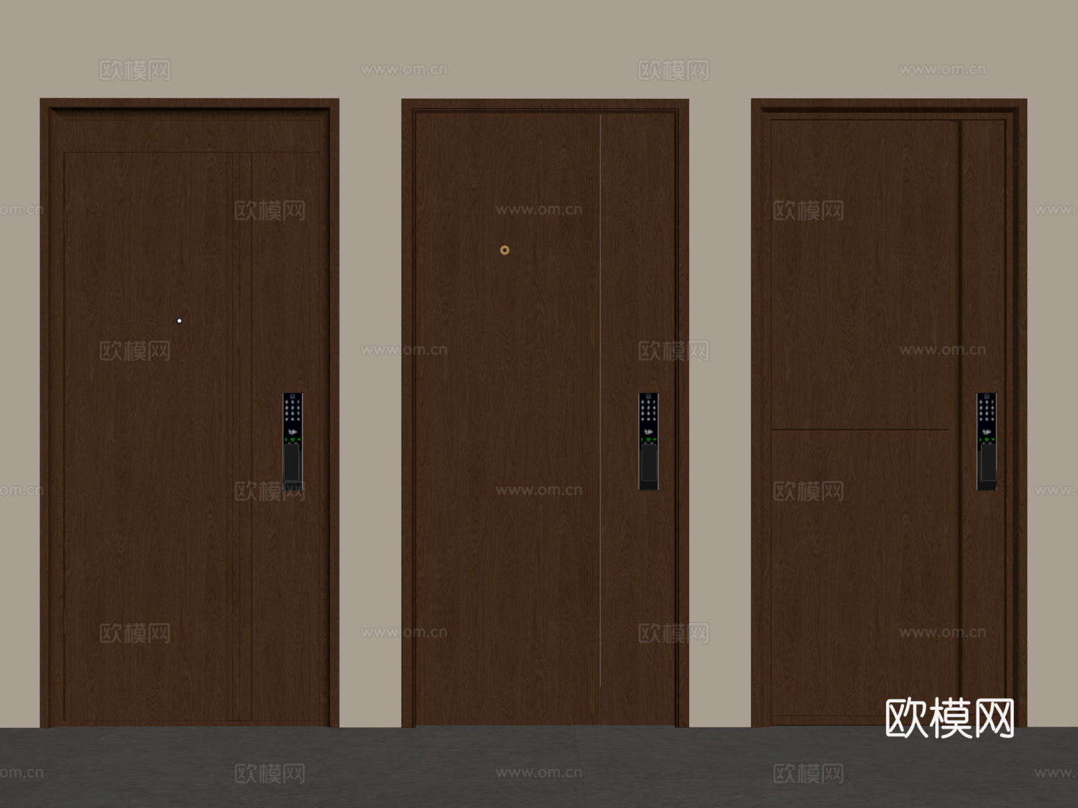 其他门 中古防盗门 单开门su模型
