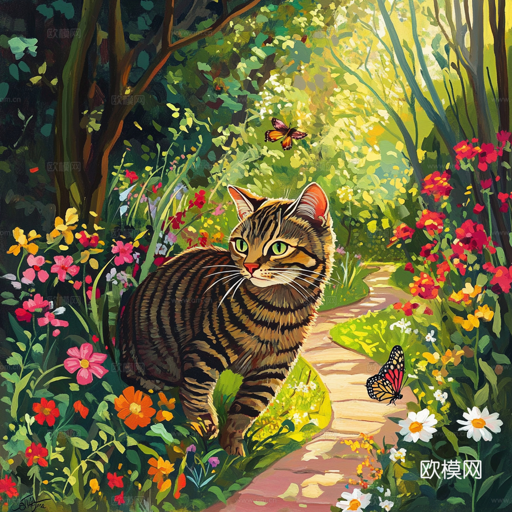 手绘动物装饰画