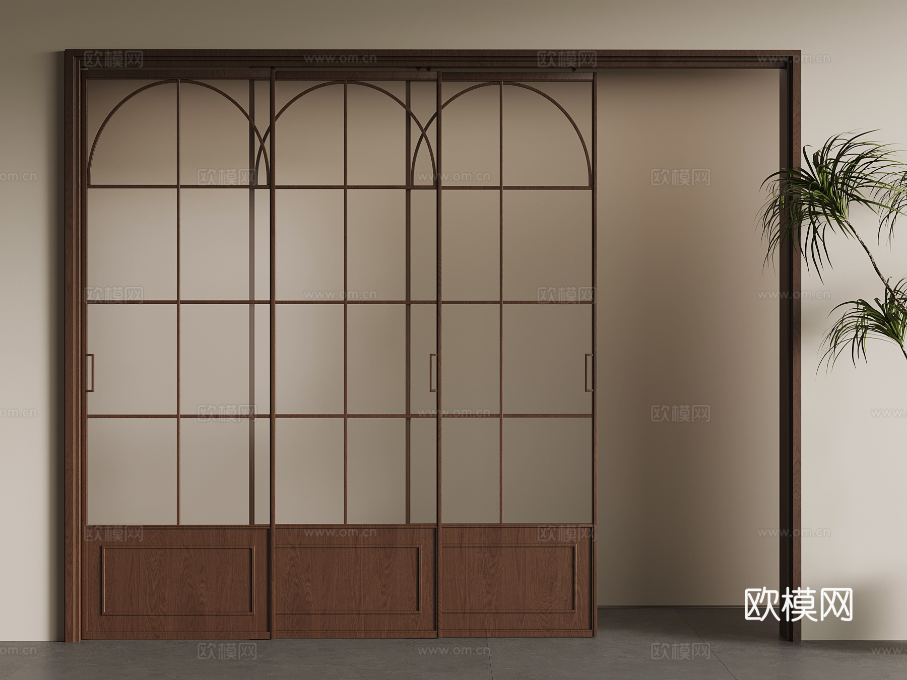 推拉门 法式中古推拉门3d模型