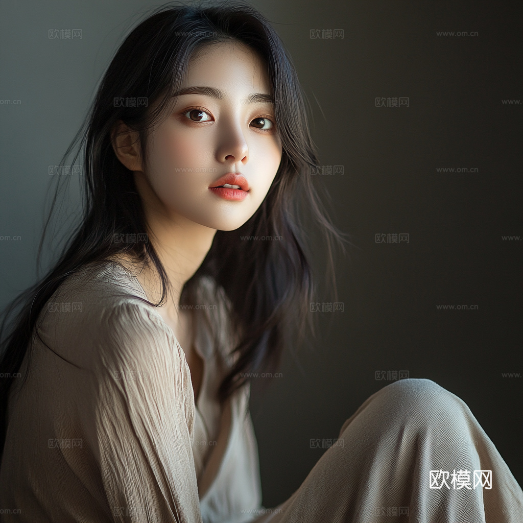 美女人物肖像挂画装饰画下载（渲染图6）