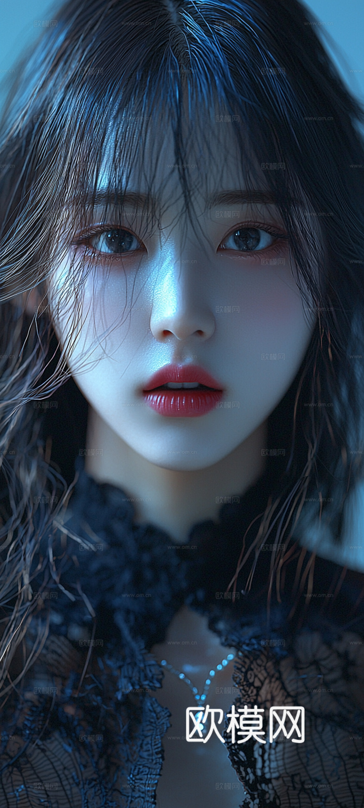 美女人物肖像挂画装饰画下载（渲染图3）