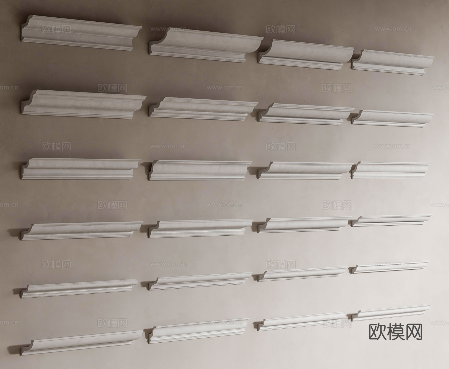 欧式石膏线条 阴角线 阳角线 踢脚线 檐口线 线脚3d模型