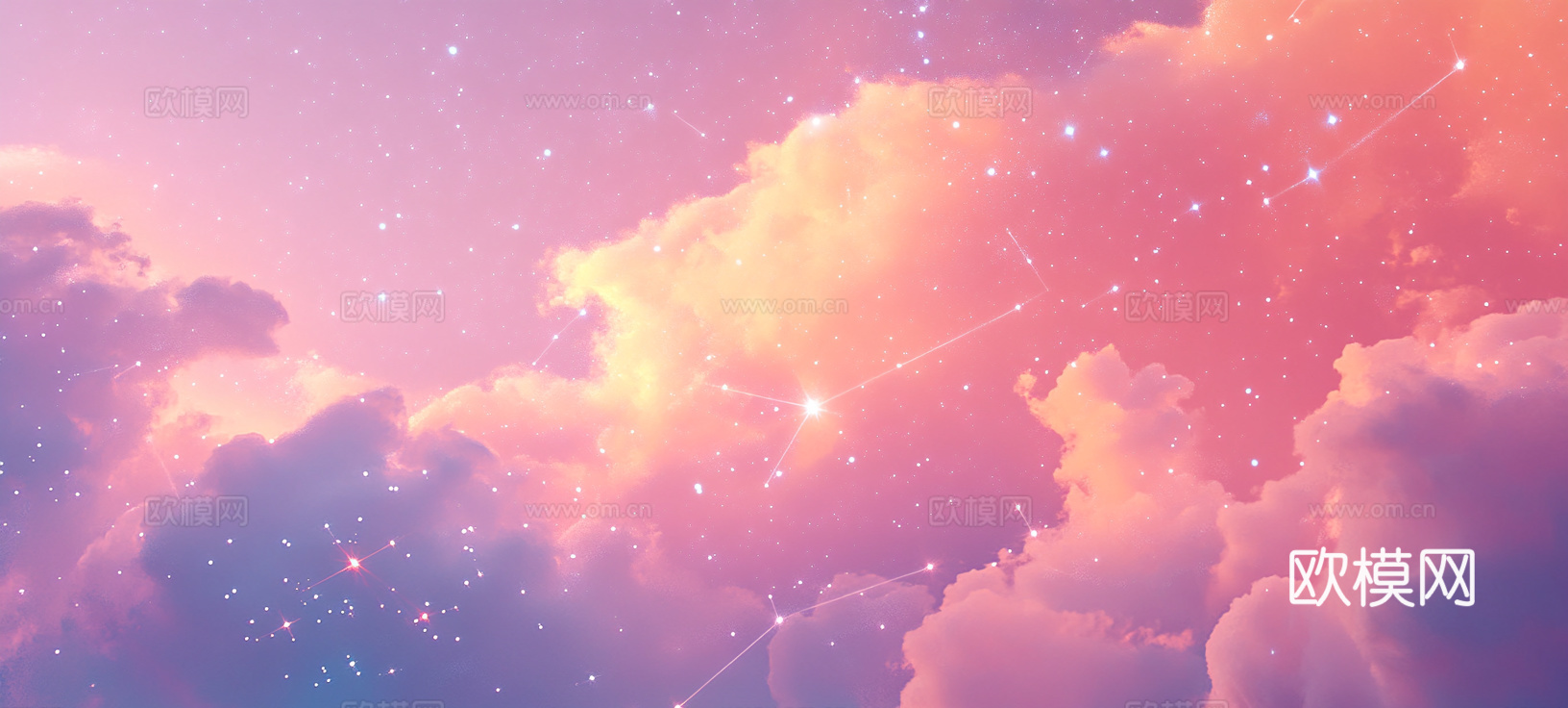 梦幻云彩科幻电视屏幕