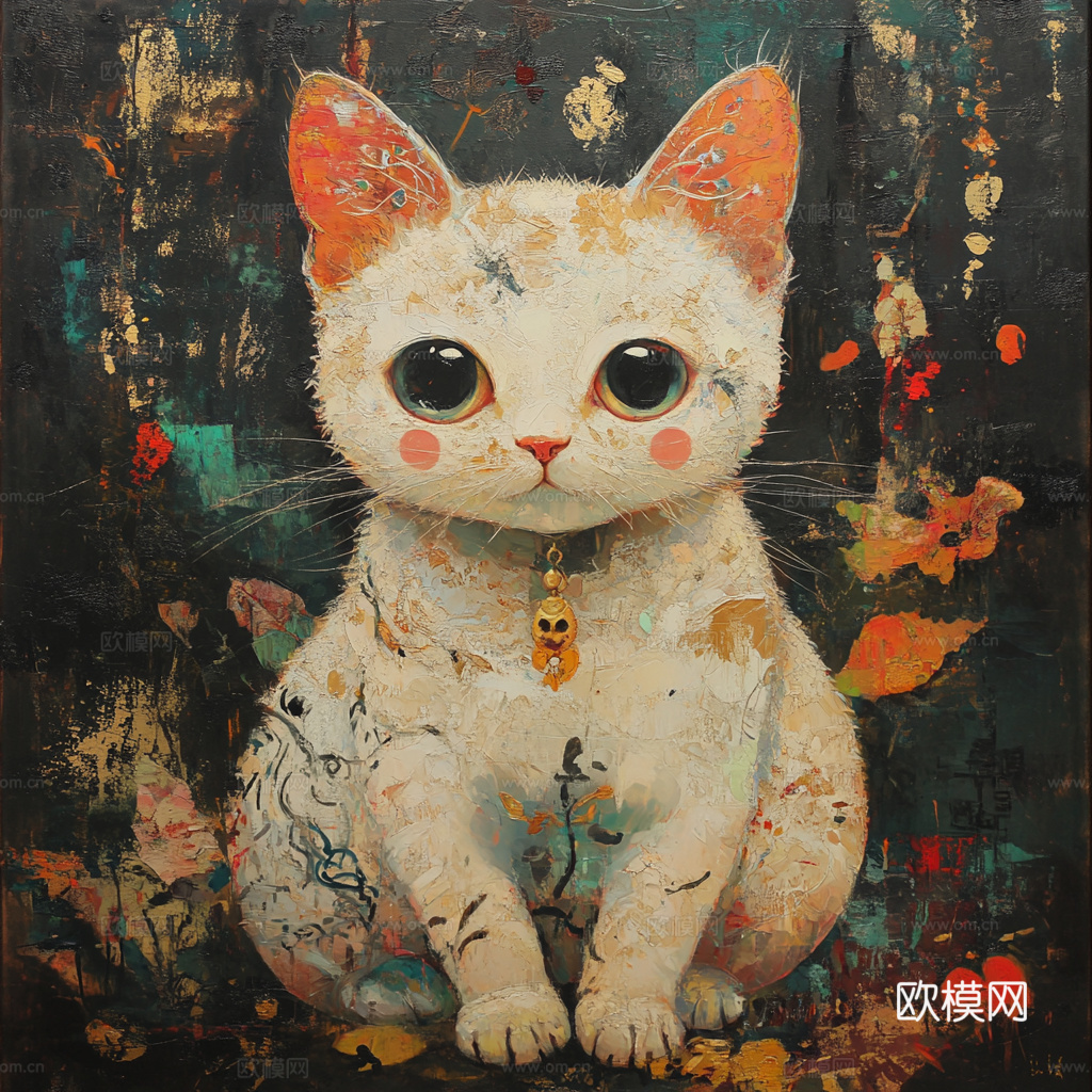 手绘动物装饰画