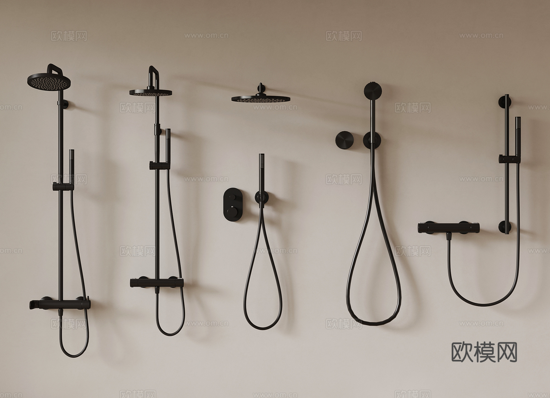 现代淋浴花洒 卫浴小件3d模型
