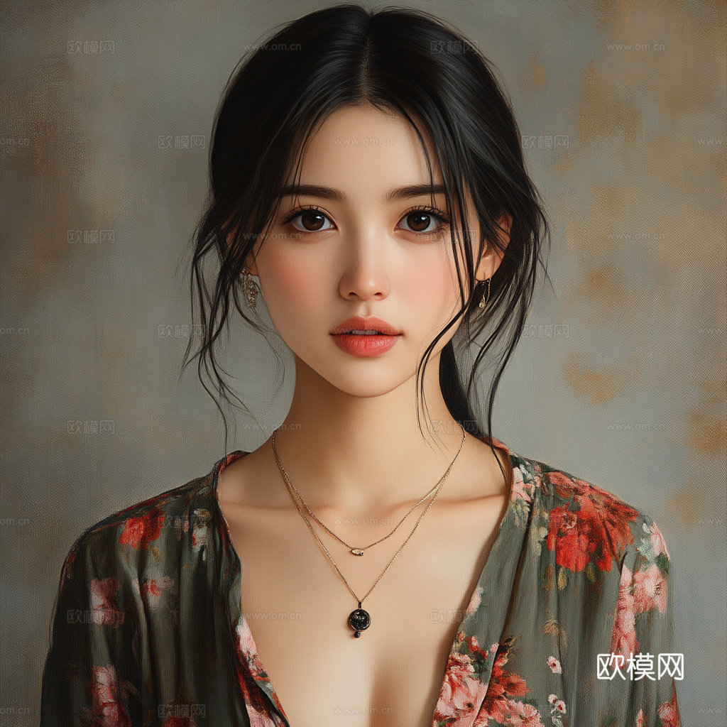美女人物肖像挂画装饰画