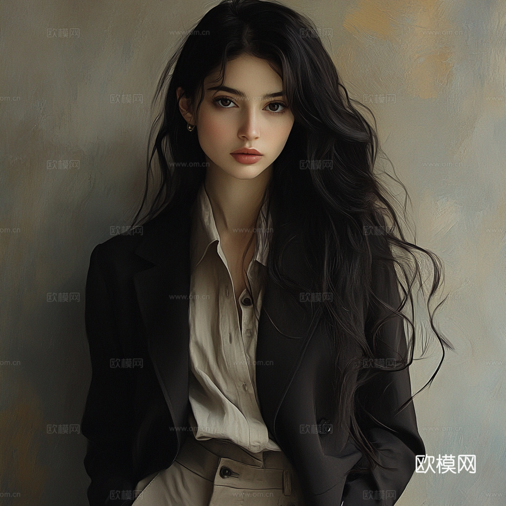 美女人物肖像挂画装饰画