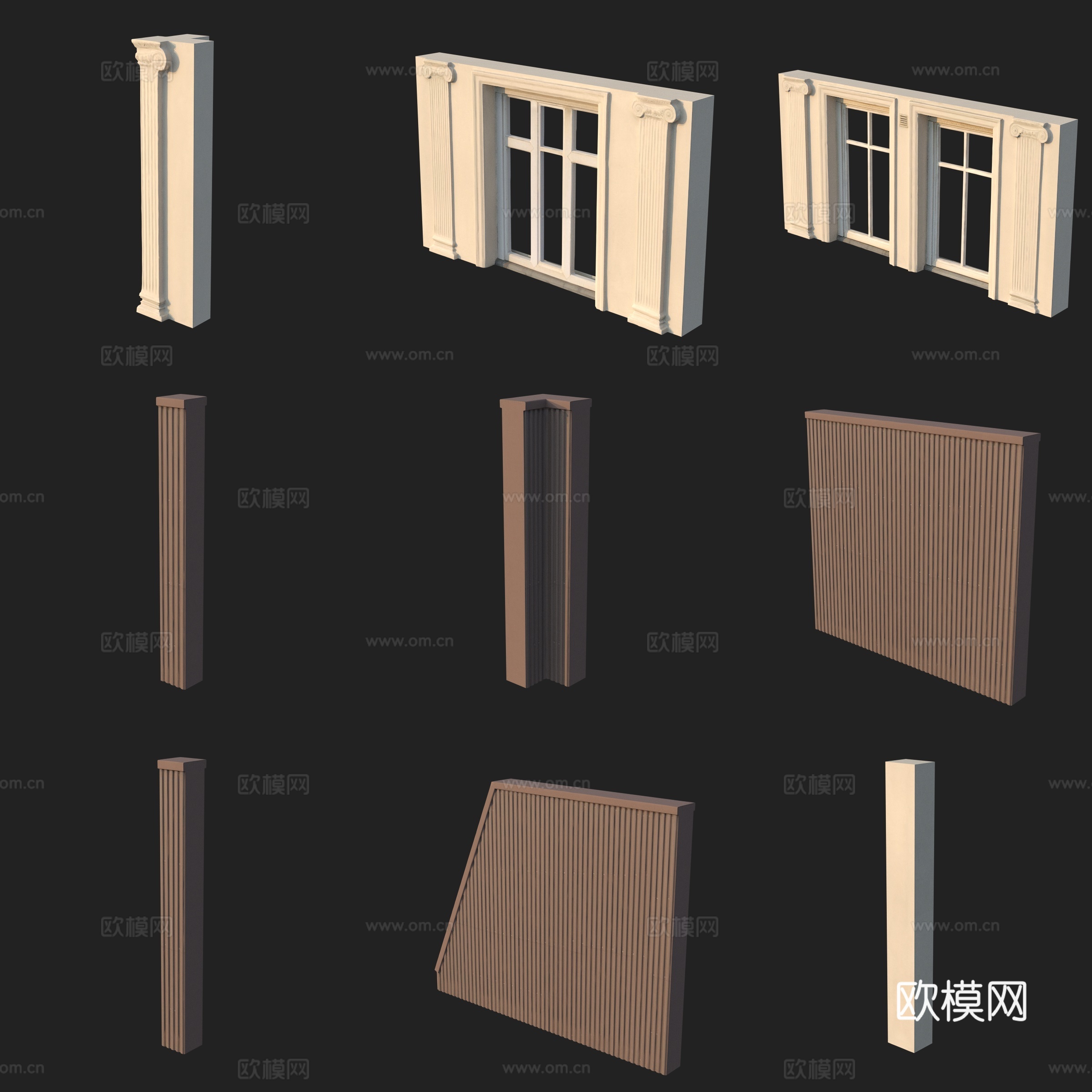 门窗窗框柱子3d模型