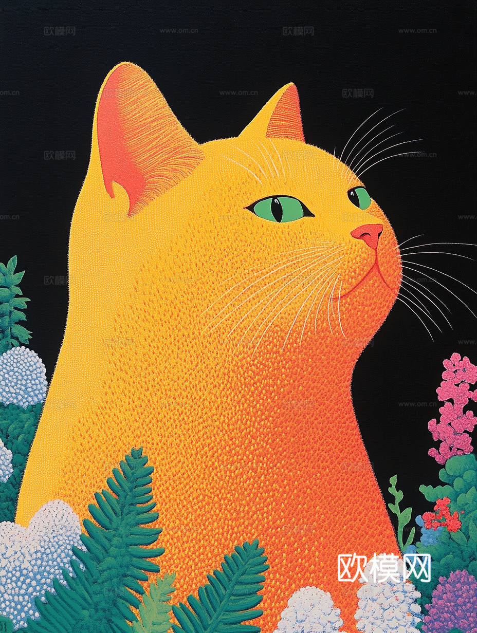 手绘动物装饰画