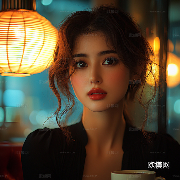 美女人物肖像挂画装饰画下载(渲染图6)